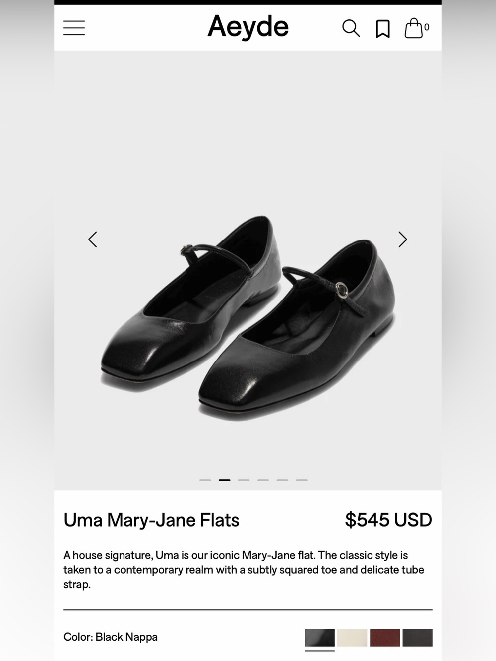 Aeyde | Uma Flats | Black | 36.5